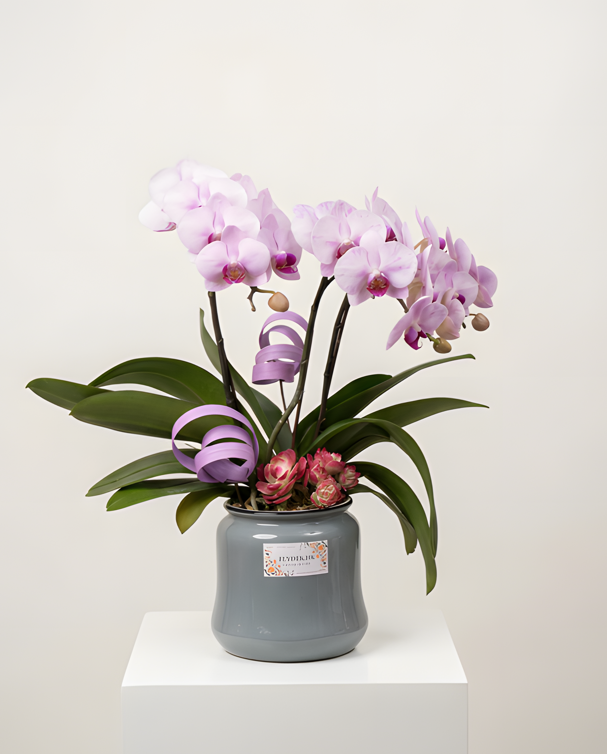 粉黛爭豔・霧灰陶盆蘭