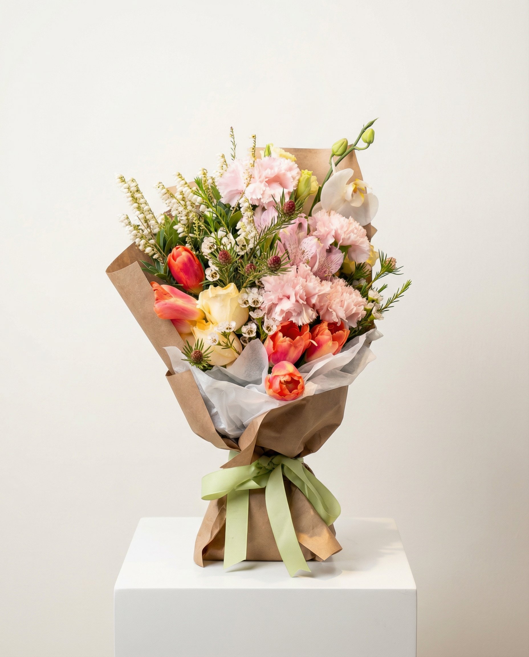 暖心春日 - 康乃馨與鬱金香