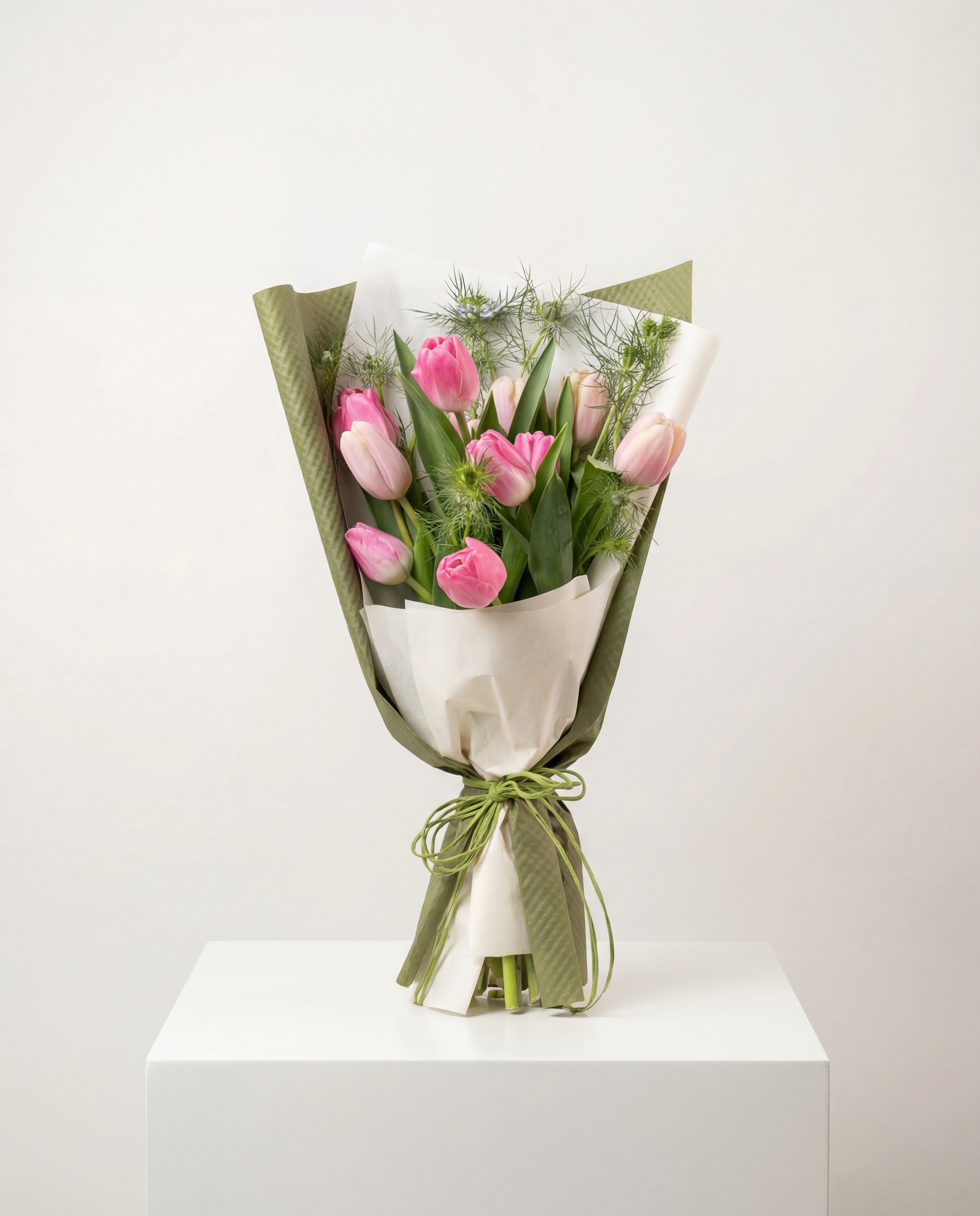 粉鬱春意・清新綠束